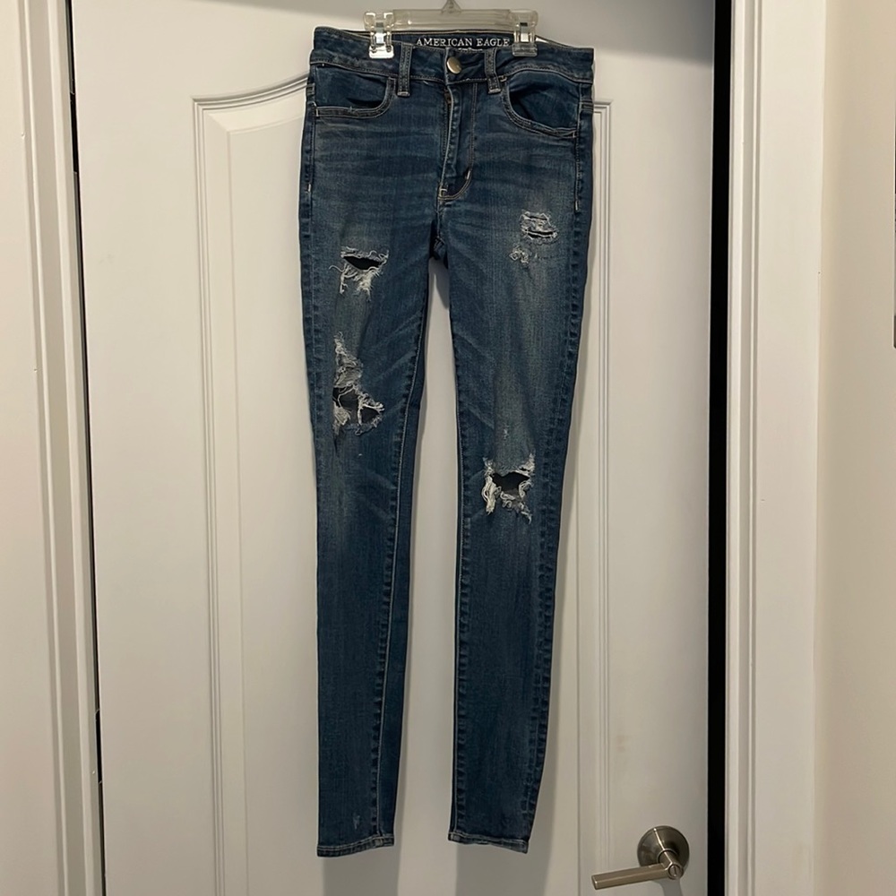 American Eagle super stretch ripped jeans